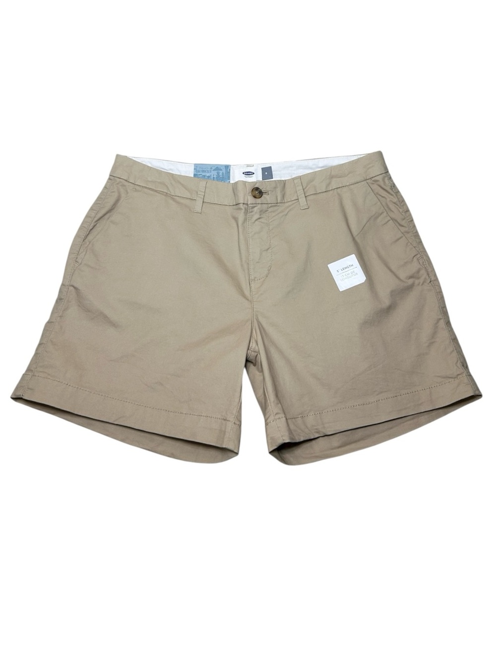 Old Navy Cotton Stretch Khaki Flat Front Mid Rise 5” Inseam Versatile Shorts 8